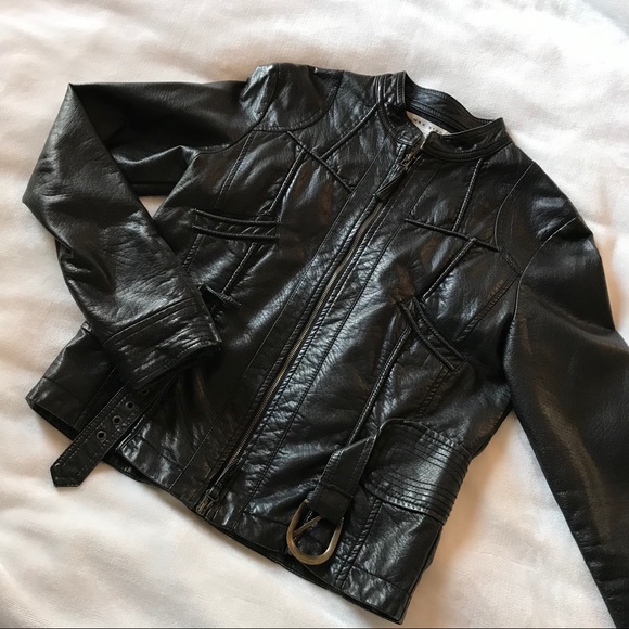 max studio faux leather moto jacket